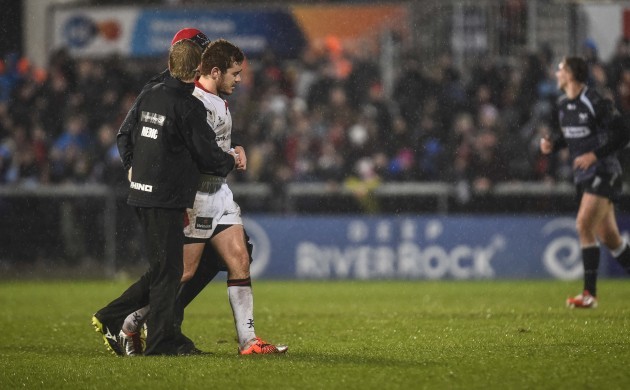 Paddy Jackson goes off with an injury