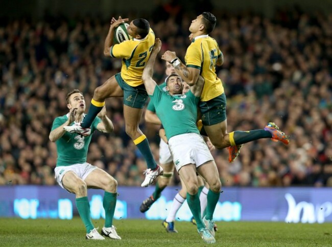 Rob Kearney with Kurtley Beale and Israel Folau