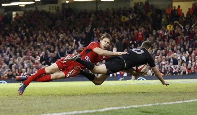 Beauden Barrett scores a try despite Liam Williams