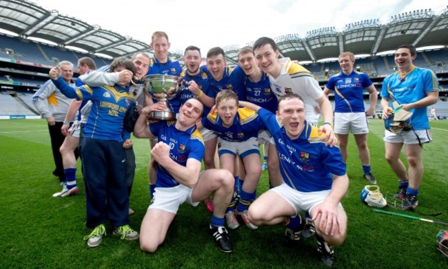 Longford players celebrate after the game