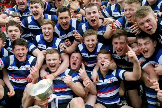 The Crescent College team celebrate with the cup
