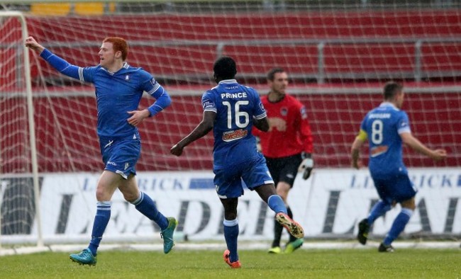 Rory Gaffney celebrates scoring a goal