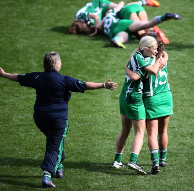 Aoife Sheehan and Mairead Fitzgerald celebrate 14/9/2014