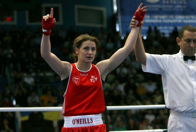 Katie Taylor celebrates