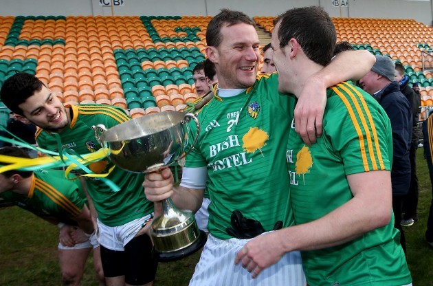 Shane Foley and Fergal Clancy celebrate after the game