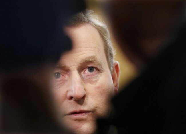 Taoiseach Enda Kenny speaks to the medi