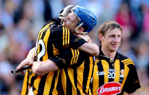 Aidan Fogarty and Brian Hogan celebrate after the game