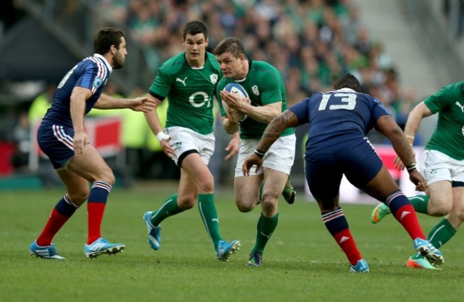 Brian O'Driscoll with Mathieu Bastareaud