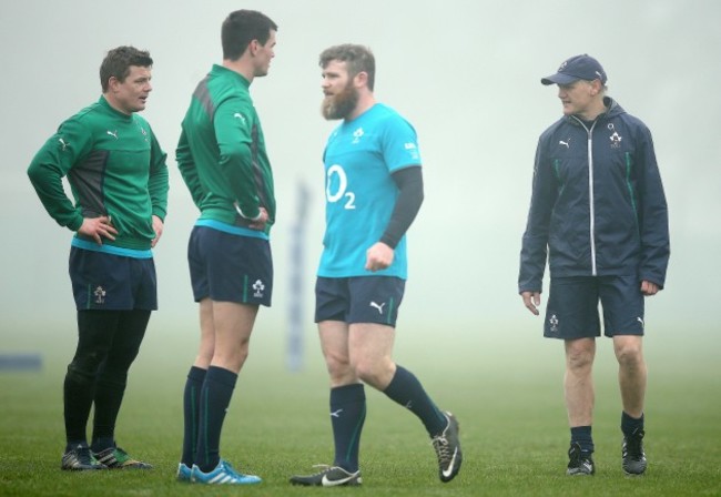 Joe Schmidt with Brian O'Driscoll, Jonathan Sexton and Gordon D'Arcy