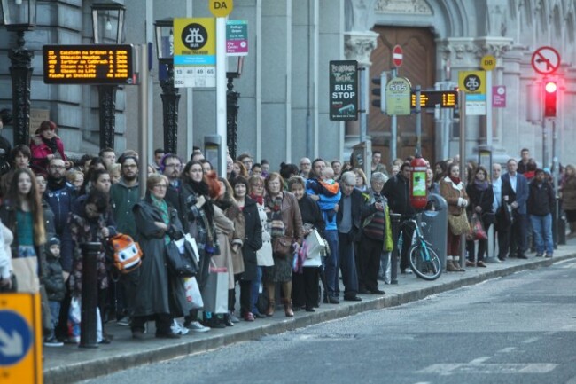 15/11/2014. Water Protest. Pictured people await t