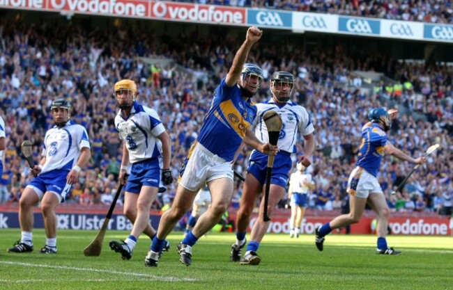 Eoin Kelly celebrates scoring his first goal