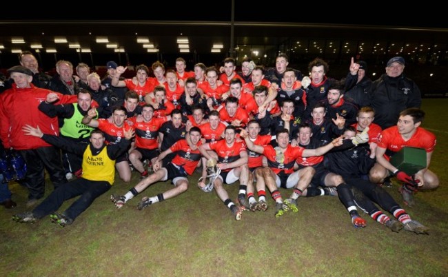 The UCC team celebrate winning