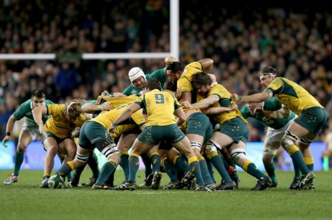 Rory Best in a scrum