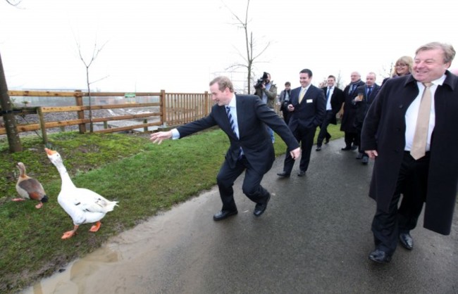 Taoiseach Enda Kenny plays