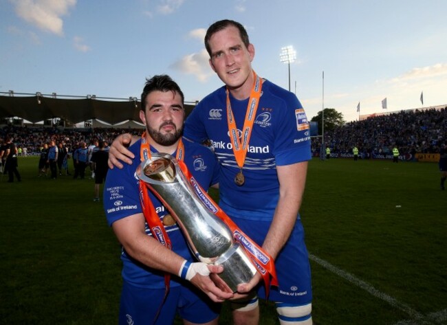 Martin Moore and Devin Toner celebrate winning