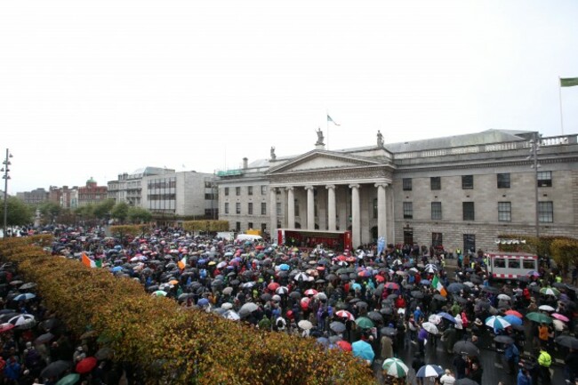 Water Protests. Pictured people gather