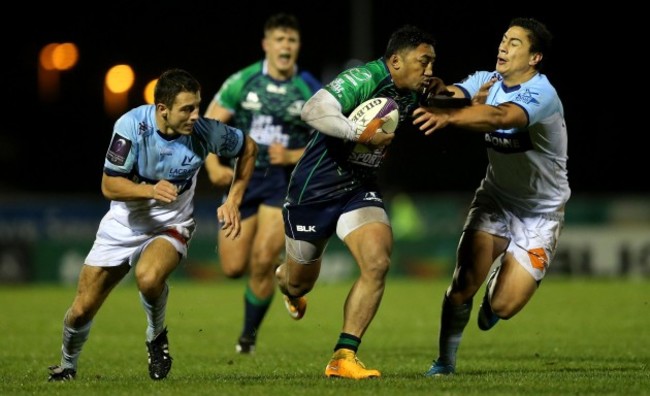 Bundee Aki with Lalakai Foketi and Pierre Sayerse