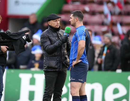 Matt Dawson interviews Rob Kearney before the game