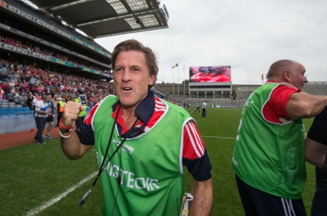 audie Murphy celebrates at the final whistle