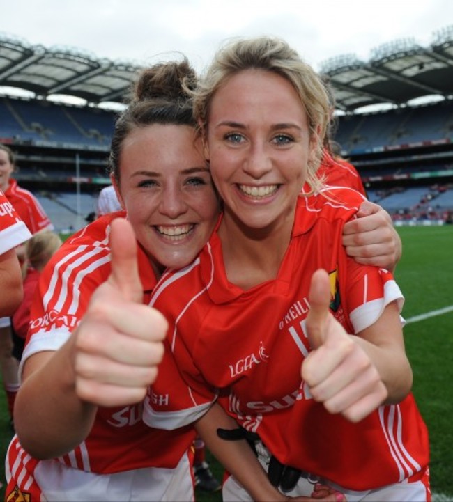 Orlagh Farmer and Orla Finn celebrate winning