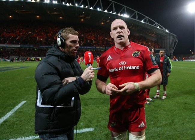 MunsterÕs Paul O'Connell with Gavin Duffy radio