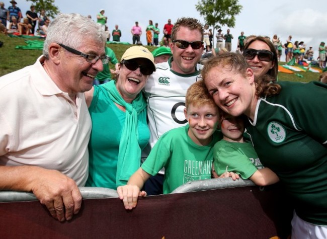 Fiona Coghlan celebrates with her family