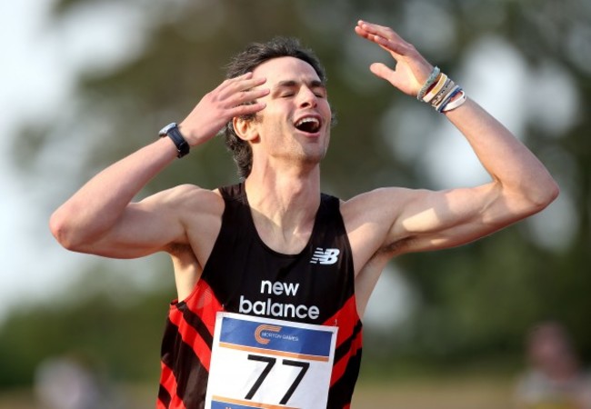 Thomas Barr reacts to coming in just under a new record