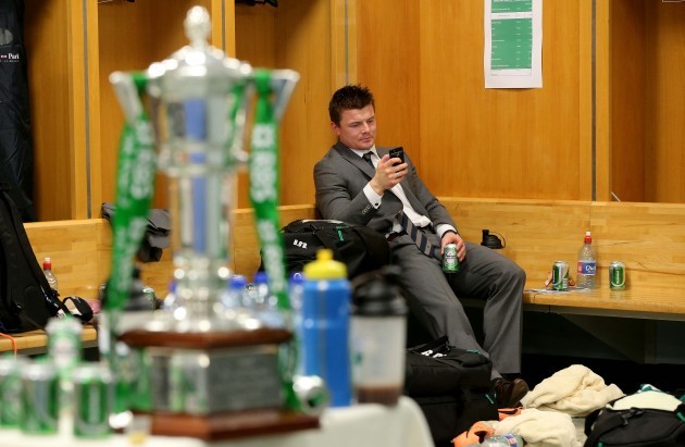 Brian O'Driscoll in the dressing room after the game