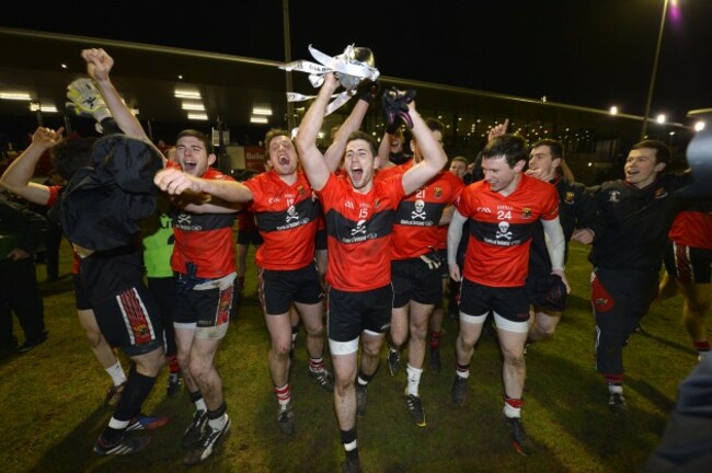 Paul Geaney celebrates with the trophy