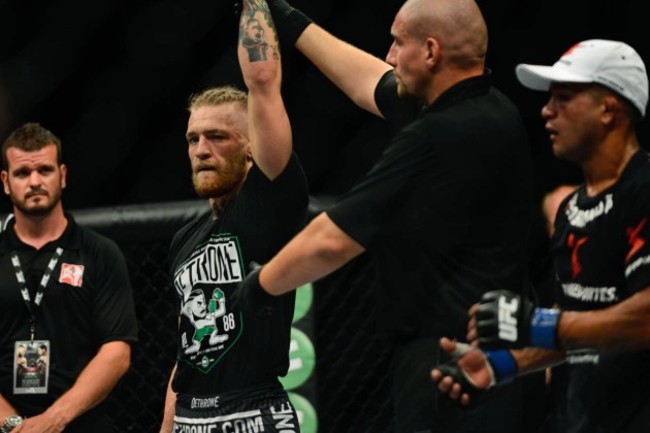 Conor McGregor is declared the winner