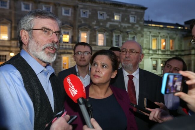 Sinn Fein. Pictured Sinn Fein Presiden