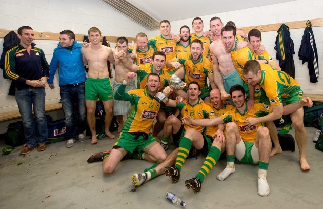 The Corofin team celebrate after the game