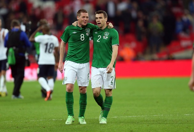 James McCarthy and Seamus Coleman after the game