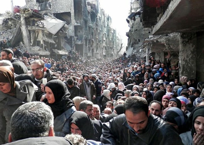 Refugee camp in Damascus, Syria