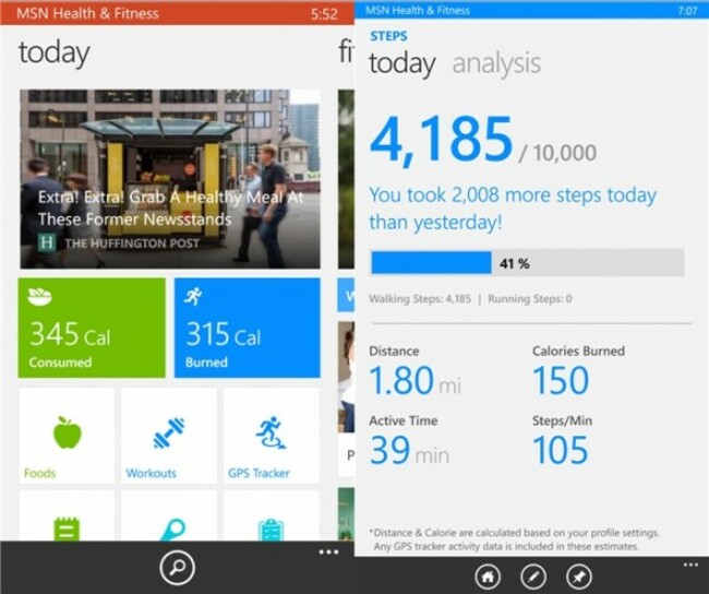 MSN health and fitness