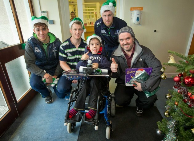 Ultan Dillane, Matt Healy and Willie Faloon with Eoin Kiely and his father John