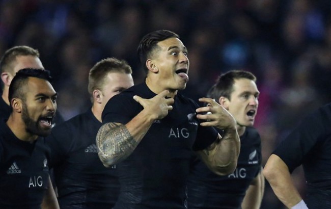 All Blacks' Sonny Bill Williams during the Haka