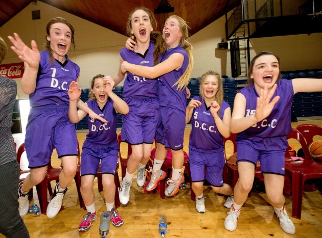 Lizzie Morland, Laura Quinn, Sarah Kelly, Ailis Bruce, Holly Murphy and Hayleigh Reynolds celebrate