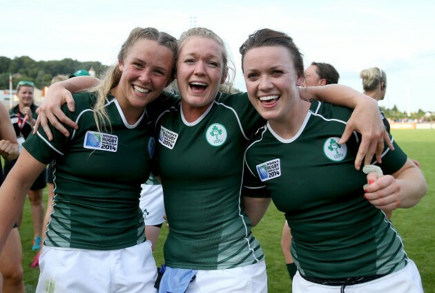 Ashleigh Baxter, Vikki McGinn and Lynne Cantwell celebrate