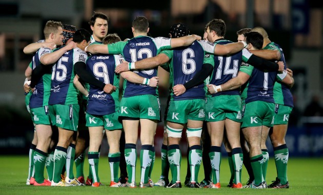 Connacht team huddle before the game