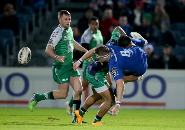 Jamie Heaslip tackled by Bundee Aki