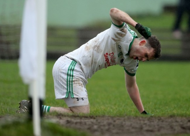 Shane Murphy reacts after missing a goal chance