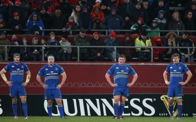 LeinsterÕs Shane Jennings Michael Bent Tadhg Furlong and Jordi Murphy  26/12//2014