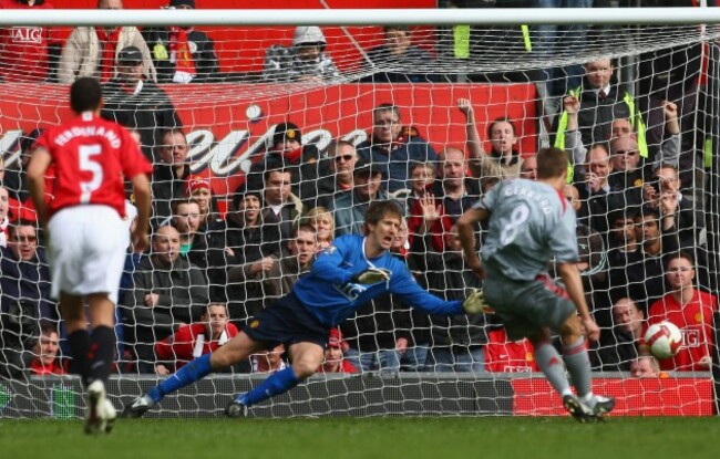 Steven Gerrard scores from the penalty spot