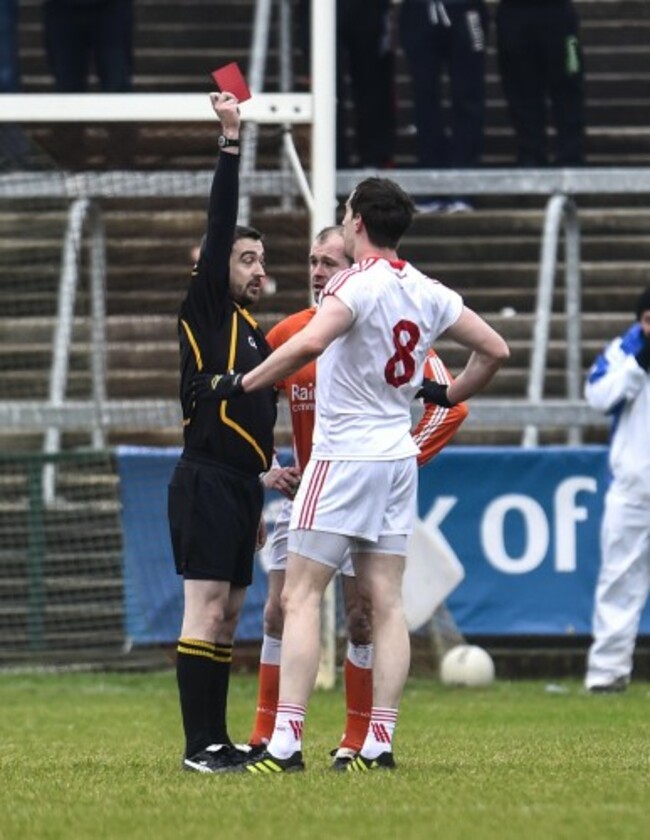 Colm Cavannagh and Ciaran McKeever are both sent off