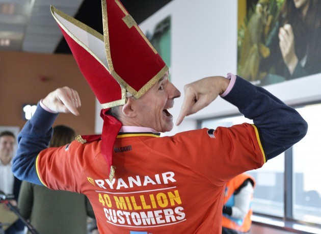 Ryanair chief executive Michael O'Leary poses as St Nicolas in Belgium last month