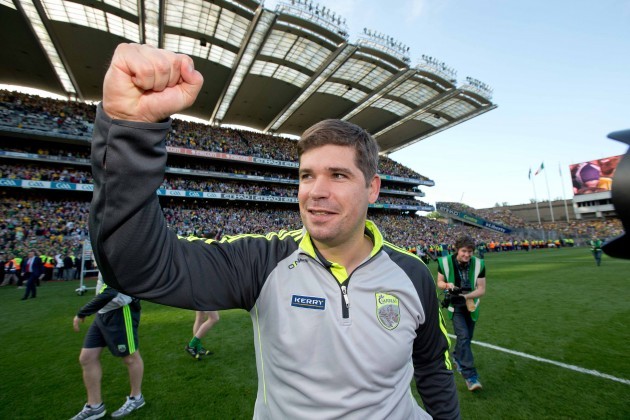 Eamonn Fitzmaurice celebrates after the game