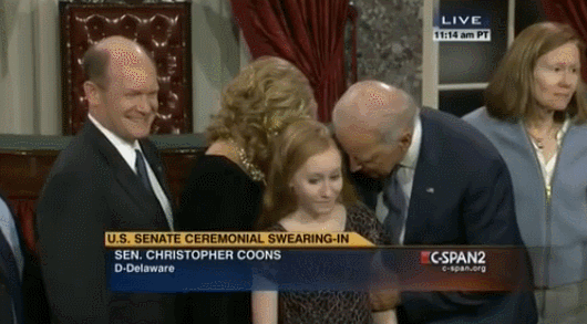 Joe Biden tries to give girl kiss on the cheek, gets rejected