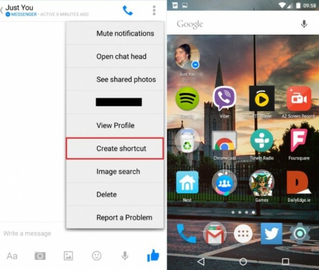 Chat Shortcut FB Messenger