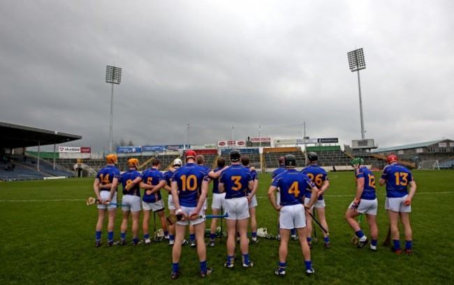 The Tipperary team stand for the National Anthem